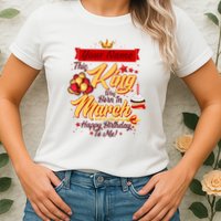 Personalized Custom Name This King Was Born In March Happy Birthday To Me Womens T-Shirt