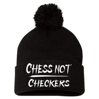 Play Chess Not Checkers Separate To Elevate Pom Pom 12in Knit Beanie