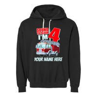 Personalized Custom Name Cute Funny Sound The Alarm I'm 4 Four Garment-Dyed Fleece Hoodie