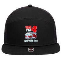 Personalized Custom Name Cute Funny Sound The Alarm I'm 4 Four 7 Panel Mesh Trucker Snapback Hat