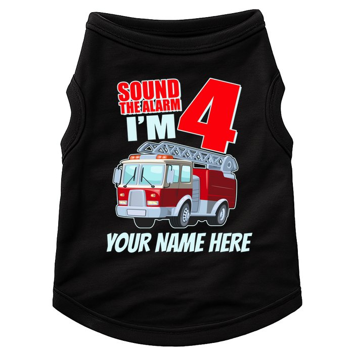 Personalized Custom Name Cute Funny Sound The Alarm I'm 4 Four Doggie Tank