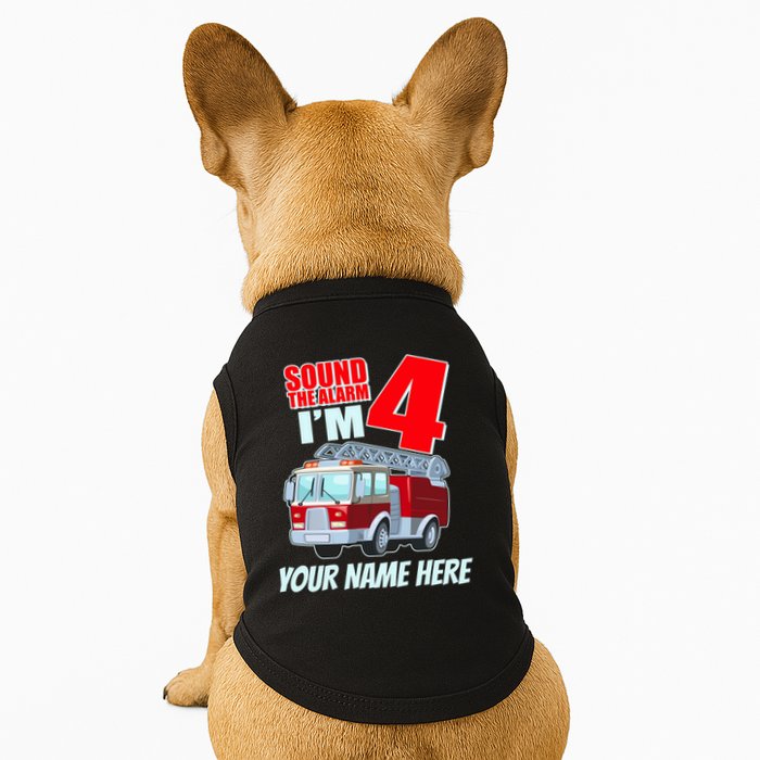 Personalized Custom Name Cute Funny Sound The Alarm I'm 4 Four Doggie Tank