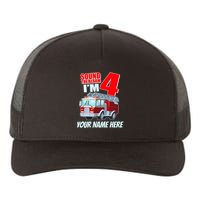 Personalized Custom Name Cute Funny Sound The Alarm I'm 4 Four Yupoong Adult 5-Panel Trucker Hat