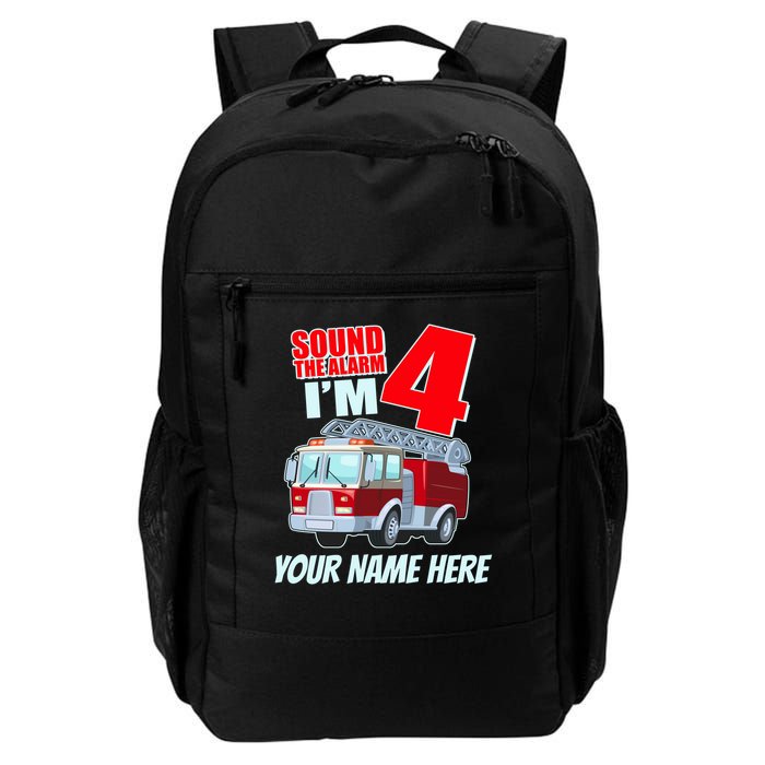 Personalized Custom Name Cute Funny Sound The Alarm I'm 4 Four Backpack