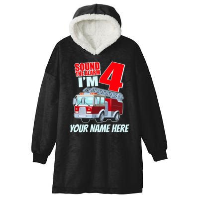 Personalized Custom Name Cute Funny Sound The Alarm I'm 4 Four Hooded Wearable Blanket