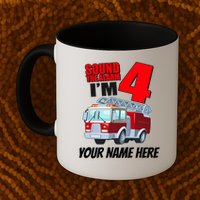 Personalized Custom Name Cute Funny Sound The Alarm I'm 4 Four Mug