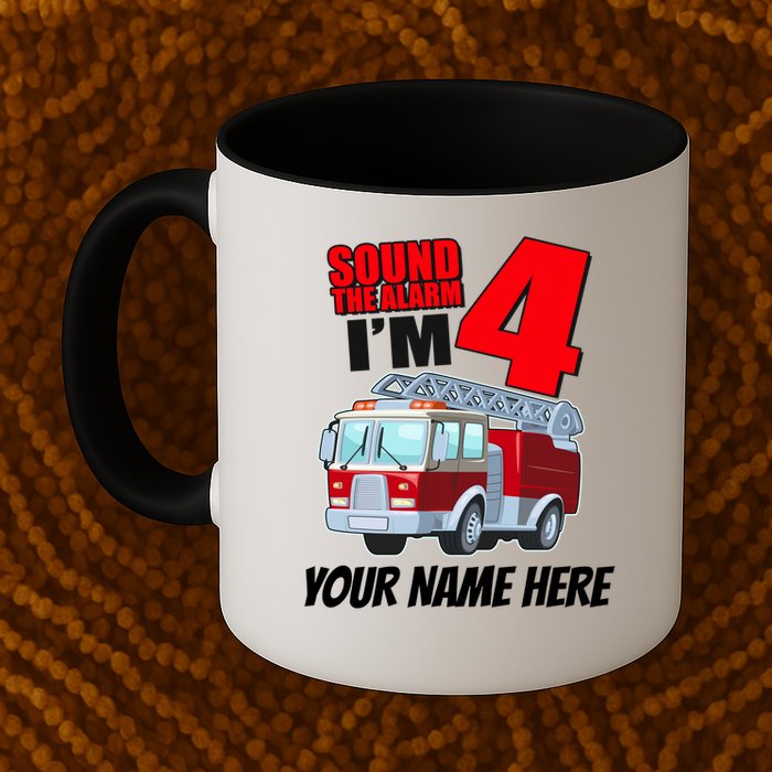 Personalized Custom Name Cute Funny Sound The Alarm I'm 4 Four Mug