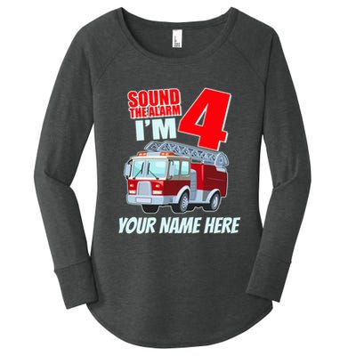 Personalized Custom Name Cute Funny Sound The Alarm I'm 4 Four Women's Perfect Tri Tunic Long Sleeve Shirt