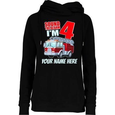 Personalized Custom Name Cute Funny Sound The Alarm I'm 4 Four Womens Funnel Neck Pullover Hood
