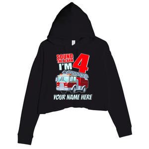 Personalized Custom Name Cute Funny Sound The Alarm I'm 4 Four Crop Fleece Hoodie