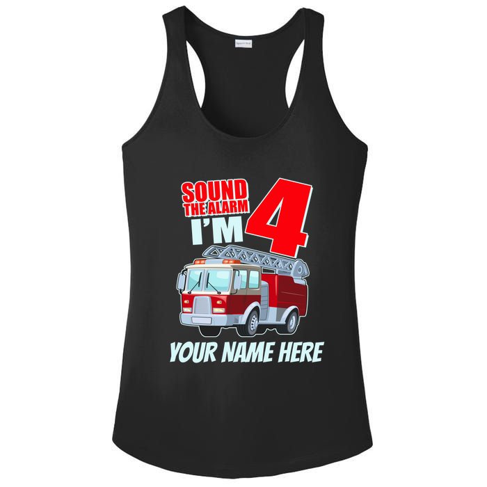 Personalized Custom Name Cute Funny Sound The Alarm I'm 4 Four Ladies PosiCharge Competitor Racerback Tank