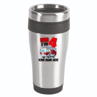 Personalized Custom Name Cute Funny Sound The Alarm I'm 4 Four 16oz Travel Tumbler