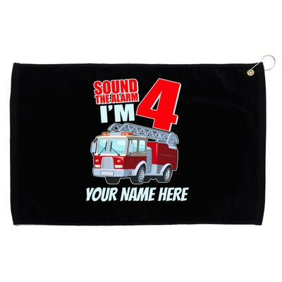 Personalized Custom Name Cute Funny Sound The Alarm I'm 4 Four Grommeted Golf Towel