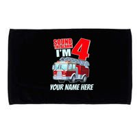 Personalized Custom Name Cute Funny Sound The Alarm I'm 4 Four Microfiber Hand Towel