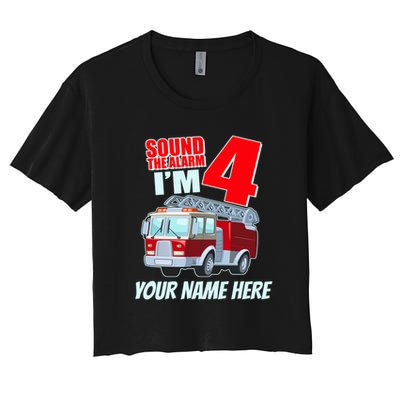 Personalized Custom Name Cute Funny Sound The Alarm I'm 4 Four Crop Top