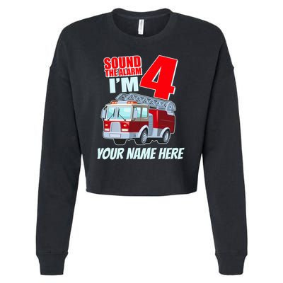 Personalized Custom Name Cute Funny Sound The Alarm I'm 4 Four Cropped Pullover Crew