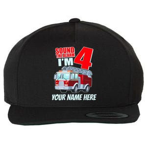 Personalized Custom Name Cute Funny Sound The Alarm I'm 4 Four Wool Snapback Cap