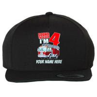Personalized Custom Name Cute Funny Sound The Alarm I'm 4 Four Wool Snapback Cap