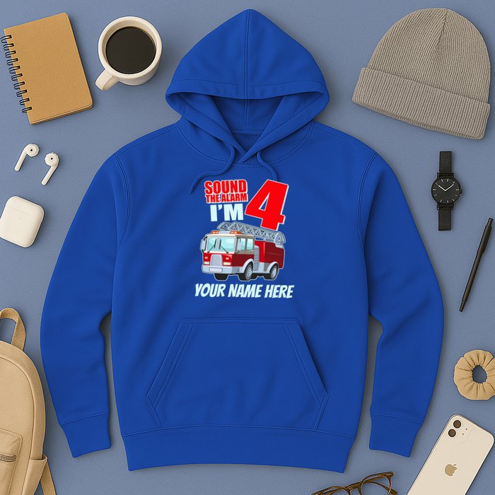 Personalized Custom Name Cute Funny Sound The Alarm I'm 4 Four Hoodie