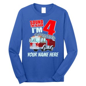 Personalized Custom Name Cute Funny Sound The Alarm I'm 4 Four Long Sleeve Shirt