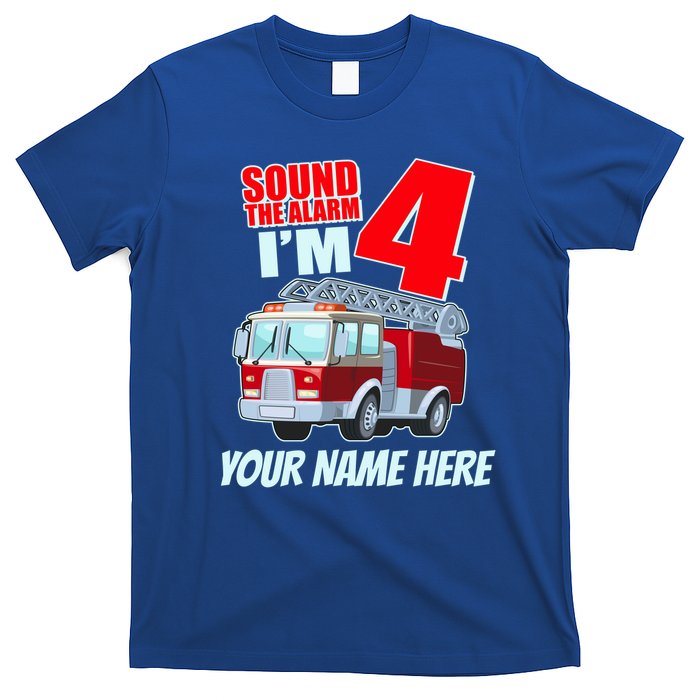 Personalized Custom Name Cute Funny Sound The Alarm I'm 4 Four T-Shirt