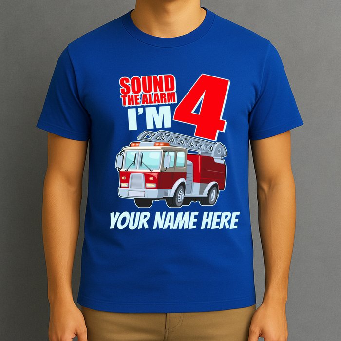 Personalized Custom Name Cute Funny Sound The Alarm I'm 4 Four T-Shirt