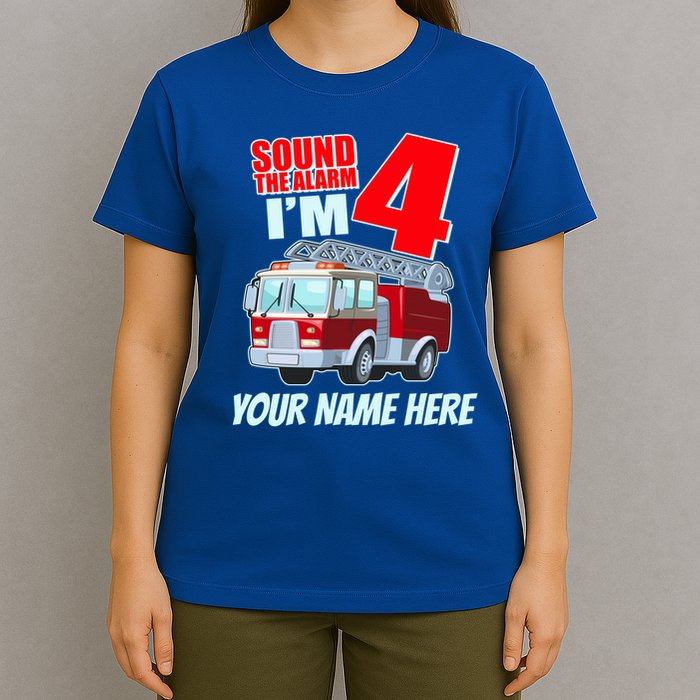 Personalized Custom Name Cute Funny Sound The Alarm I'm 4 Four T-Shirt