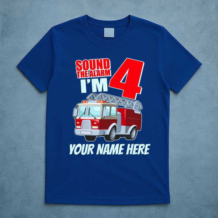 Personalized Custom Name Cute Funny Sound The Alarm I'm 4 Four T-Shirt
