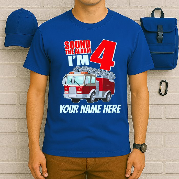 Personalized Custom Name Cute Funny Sound The Alarm I'm 4 Four T-Shirt