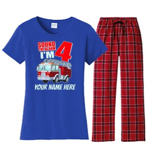 Personalized Custom Name Cute Funny Sound The Alarm I'm 4 Four Women's Flannel Pajama Set