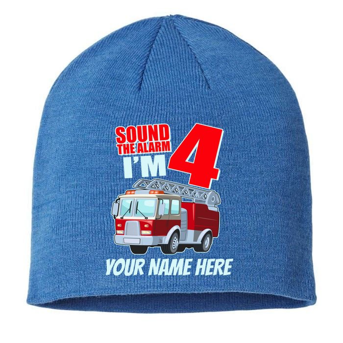 Personalized Custom Name Cute Funny Sound The Alarm I'm 4 Four Sustainable Beanie