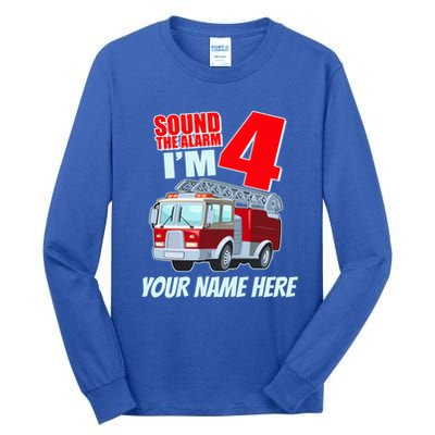 Personalized Custom Name Cute Funny Sound The Alarm I'm 4 Four Tall Long Sleeve T-Shirt