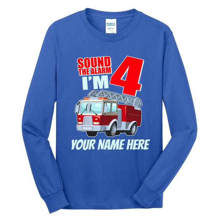 Personalized Custom Name Cute Funny Sound The Alarm I'm 4 Four Tall Long Sleeve T-Shirt