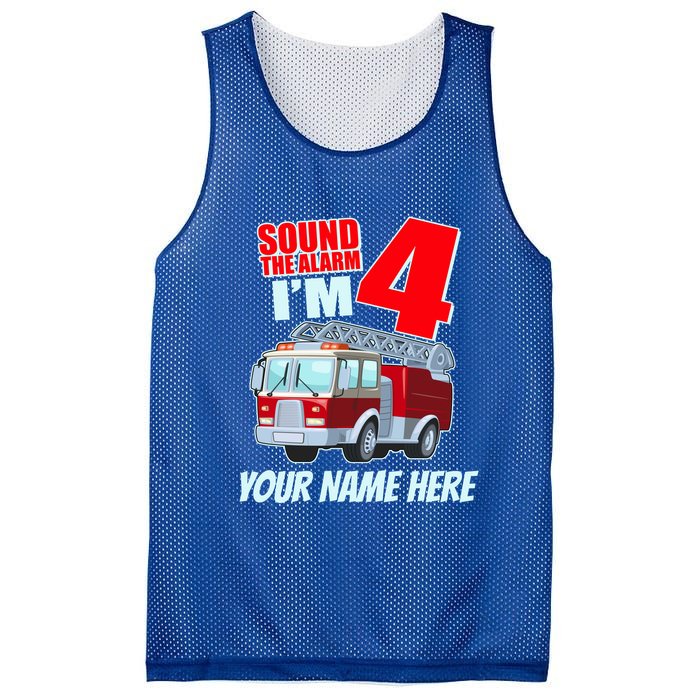 Personalized Custom Name Cute Funny Sound The Alarm I'm 4 Four Mesh Reversible Basketball Jersey Tank