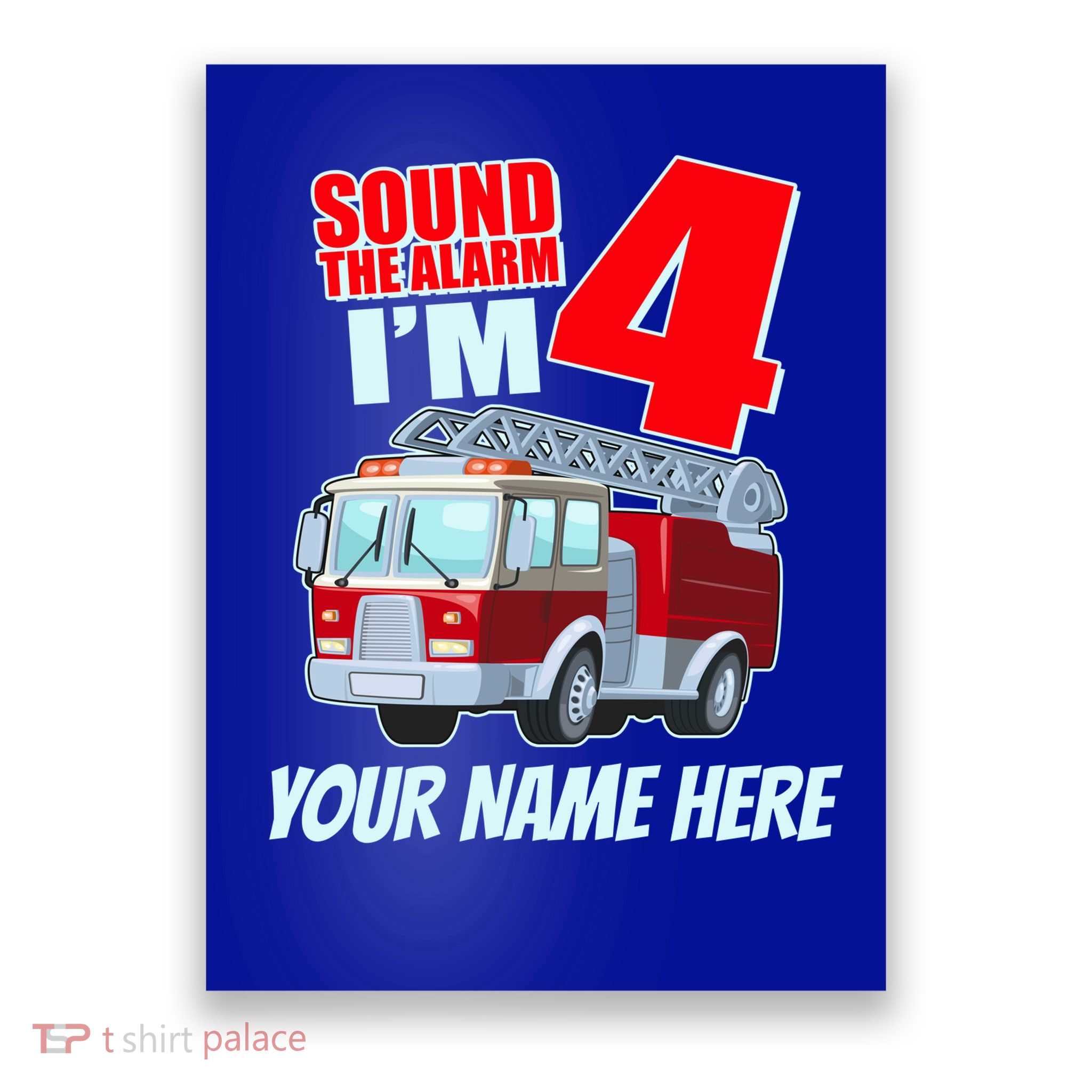 Personalized Custom Name Cute Funny Sound The Alarm I'm 4 Four Poster