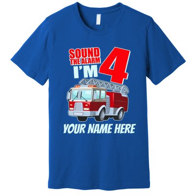 Personalized Custom Name Cute Funny Sound The Alarm I'm 4 Four Premium T-Shirt