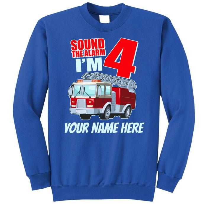 Personalized Custom Name Cute Funny Sound The Alarm I'm 4 Four Tall Sweatshirt