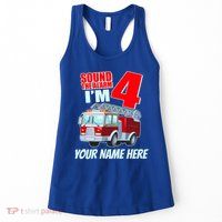 Personalized Custom Name Cute Funny Sound The Alarm I'm 4 Four Womens Tank Top