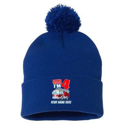 Personalized Custom Name Cute Funny Sound The Alarm I'm 4 Four Pom Pom 12in Knit Beanie