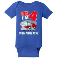 Personalized Custom Name Cute Funny Sound The Alarm I'm 4 Four Baby Bodysuit
