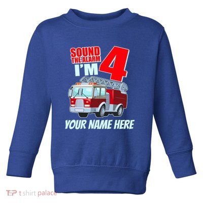 Personalized Custom Name Cute Funny Sound The Alarm I'm 4 Four Toddler Sweatshirt