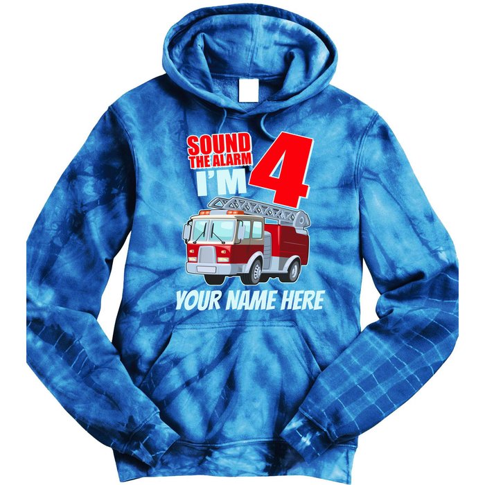 Personalized Custom Name Cute Funny Sound The Alarm I'm 4 Four Tie Dye Hoodie