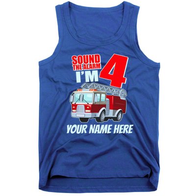 Personalized Custom Name Cute Funny Sound The Alarm I'm 4 Four Tank Top