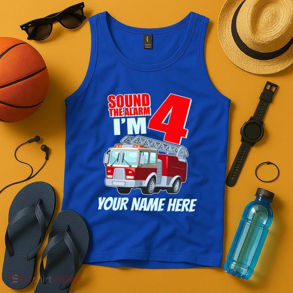 Personalized Custom Name Cute Funny Sound The Alarm I'm 4 Four Tank Top
