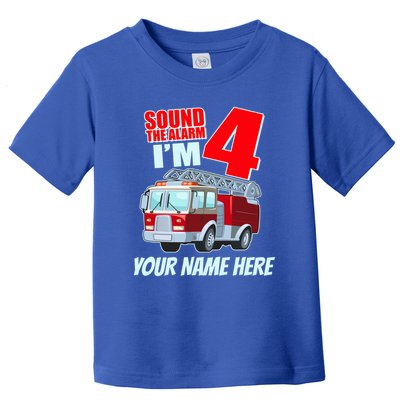 Personalized Custom Name Cute Funny Sound The Alarm I'm 4 Four Toddler T-Shirt