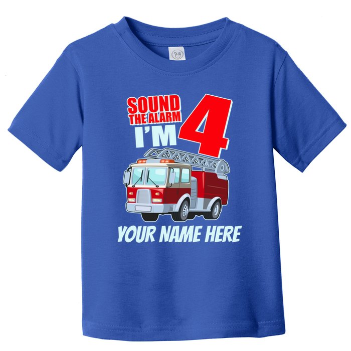 Personalized Custom Name Cute Funny Sound The Alarm I'm 4 Four Toddler T-Shirt