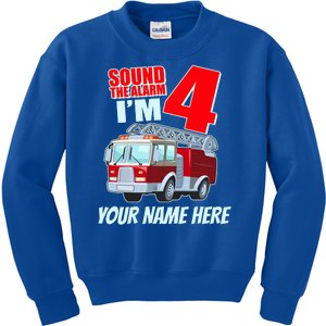 Personalized Custom Name Cute Funny Sound The Alarm I'm 4 Four Kids Sweatshirt