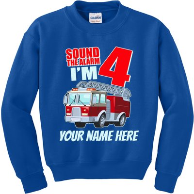 Personalized Custom Name Cute Funny Sound The Alarm I'm 4 Four Kids Sweatshirt