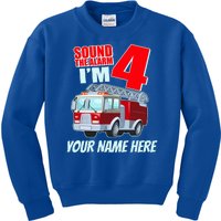 Personalized Custom Name Cute Funny Sound The Alarm I'm 4 Four Kids Sweatshirt