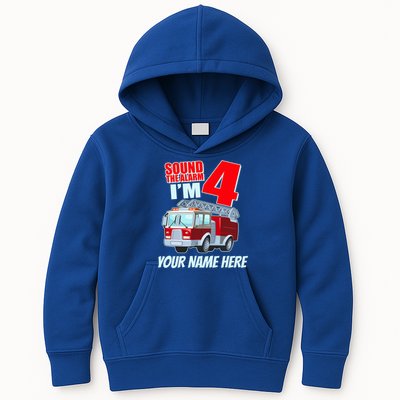 Personalized Custom Name Cute Funny Sound The Alarm I'm 4 Four Kids Hoodie